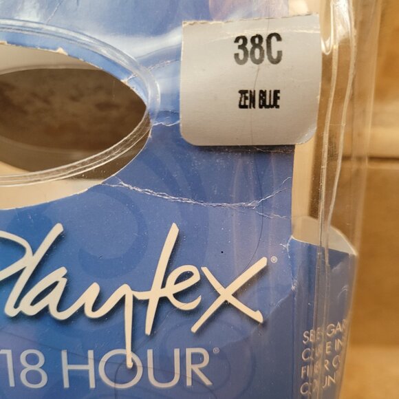 Playtex 18 Hour Ultimate Shoulder Comfort Bra Size 38C Light Blue - Picture 2 of 4